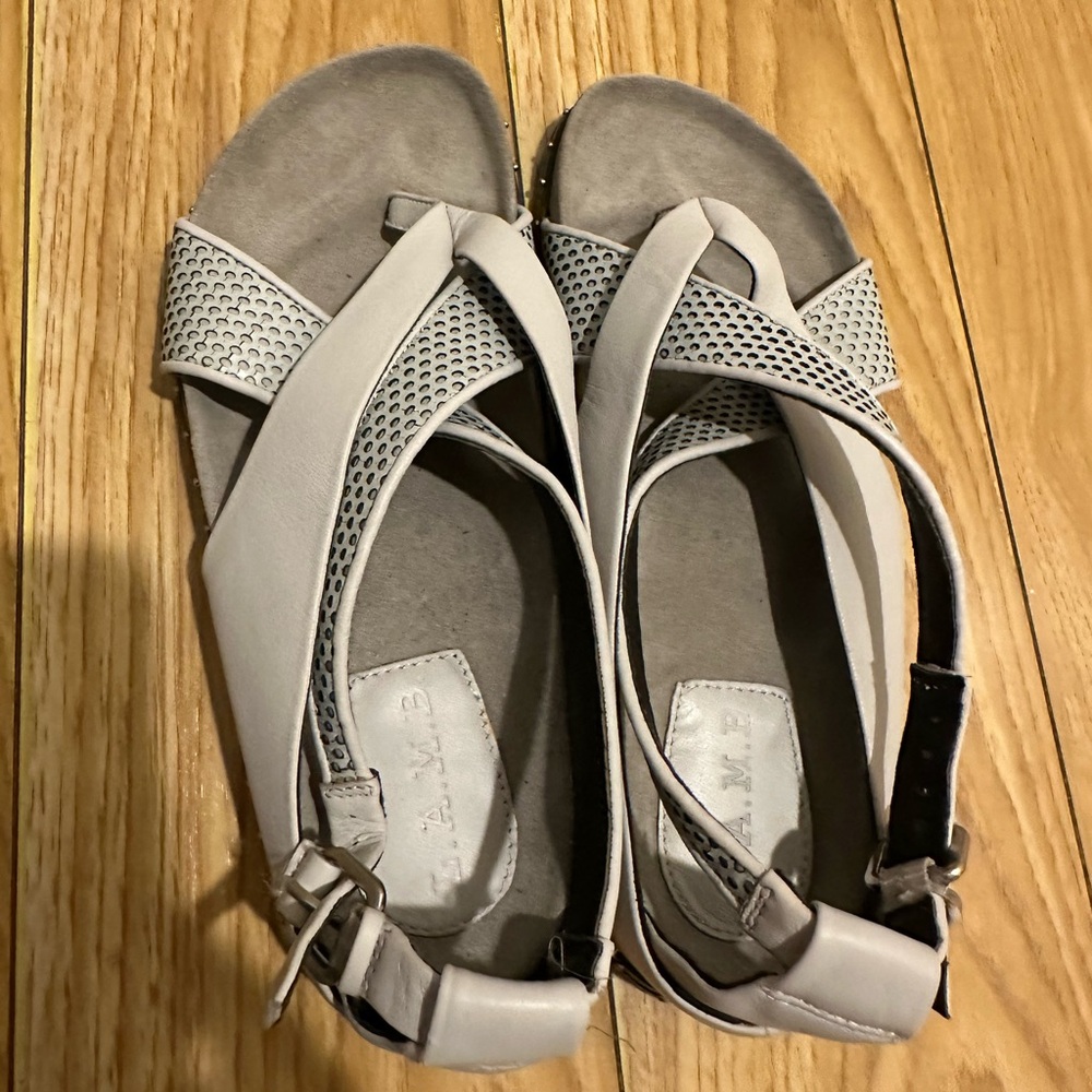 L.A.M.B. Gray Sandals